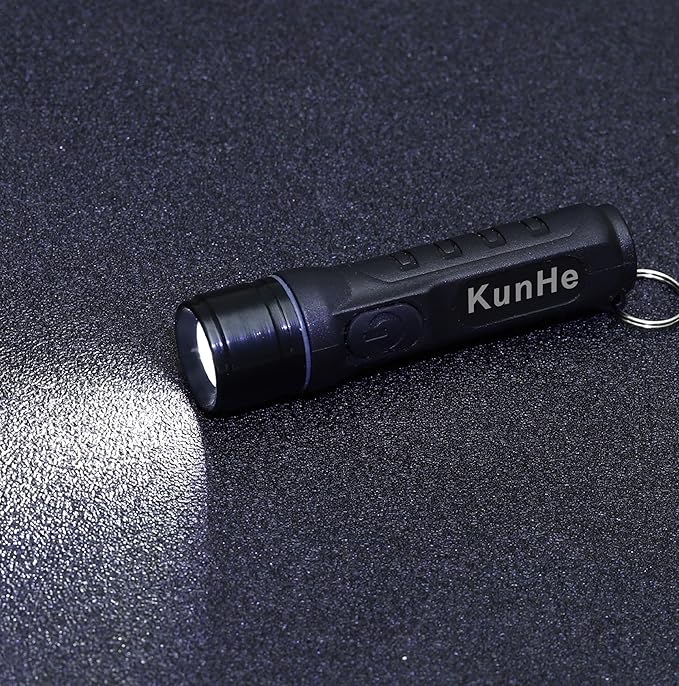 KunHe 10 Pack Bulk Keychain LED Flashlight Small Mini Rechargeable Flashlight Pocket Keychain Light Portable 300 Lumens for EDC Emergency Gift