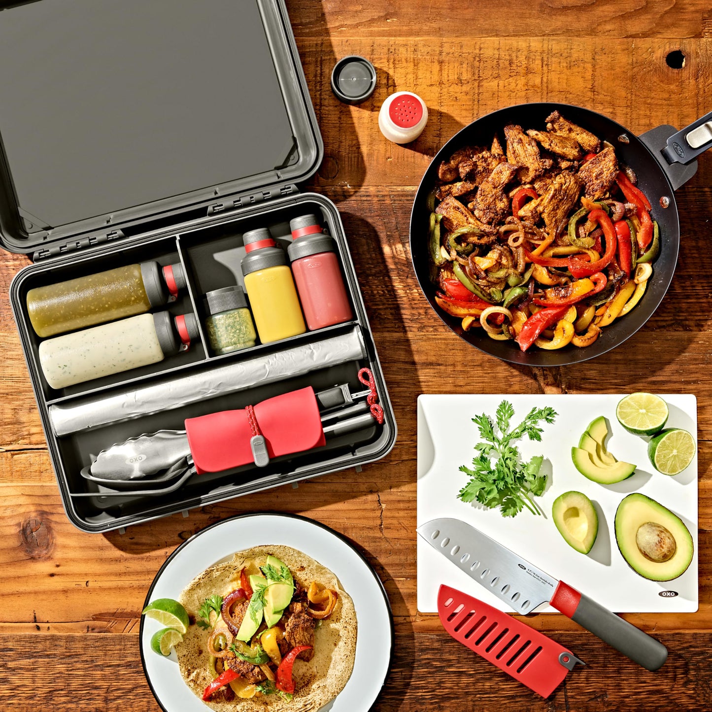 OXO Outdoor Camp Kitchen Prep Set | Camping Cooking Set | Camping Utensils Holder | Camp Cooking
