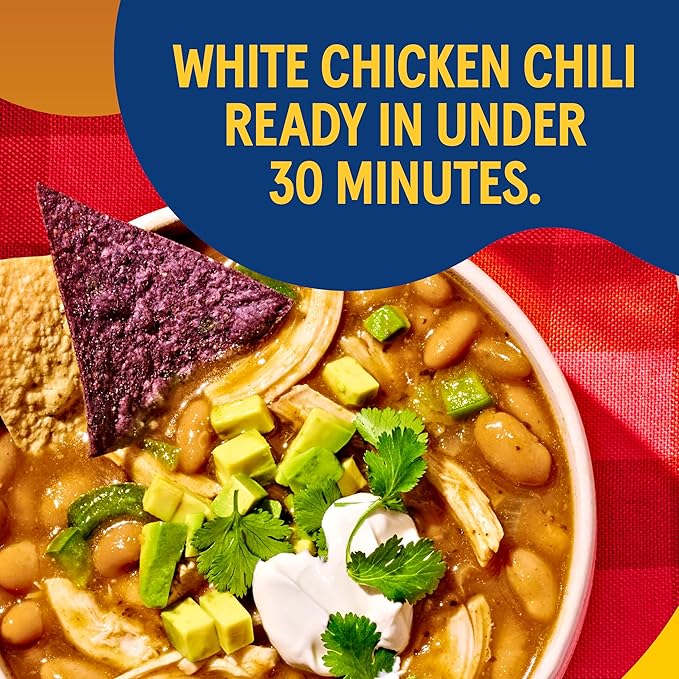 BUSH'S BEST 15.8 oz Canned Slow-Simmered White Chili Magic Starter, Source of Plant Based Protein and Fiber, Low Fat, Gluten Free, (Pack of 12)