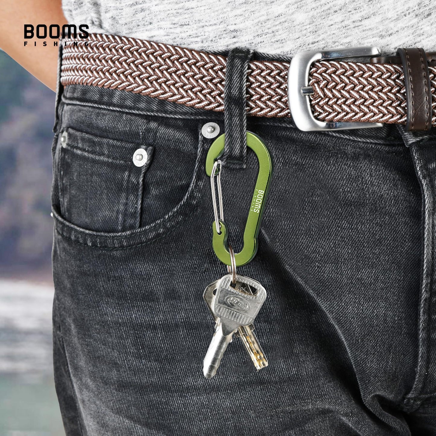 Booms Fishing CC5 Multi-Use Carabiner Clips, 10 Pack 2.7" Small Caribeener Clips, Mini Keychain