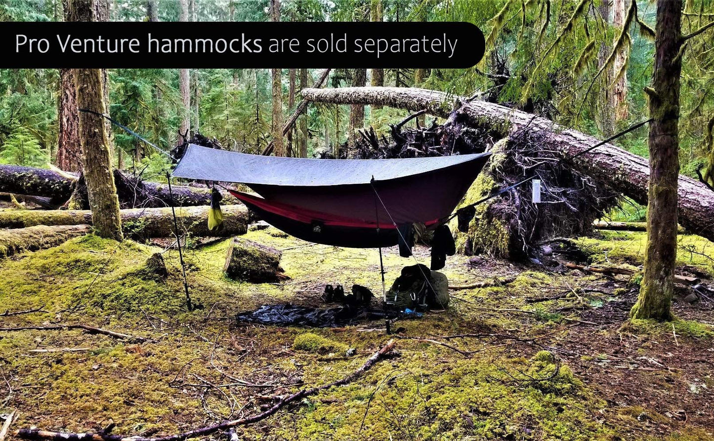 Pro Venture Waterproof Hammock Rain Fly [12ft x 9ft] - Portable Large Camping Tarp - Premium