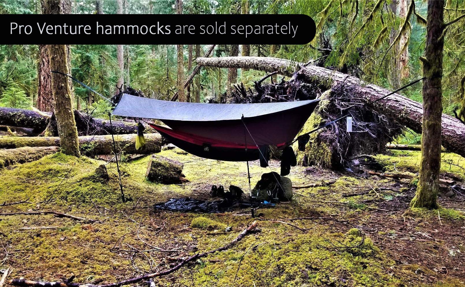 Pro Venture Waterproof Hammock Rain Fly [12ft x 9ft] - Portable Large Camping Tarp - Premium