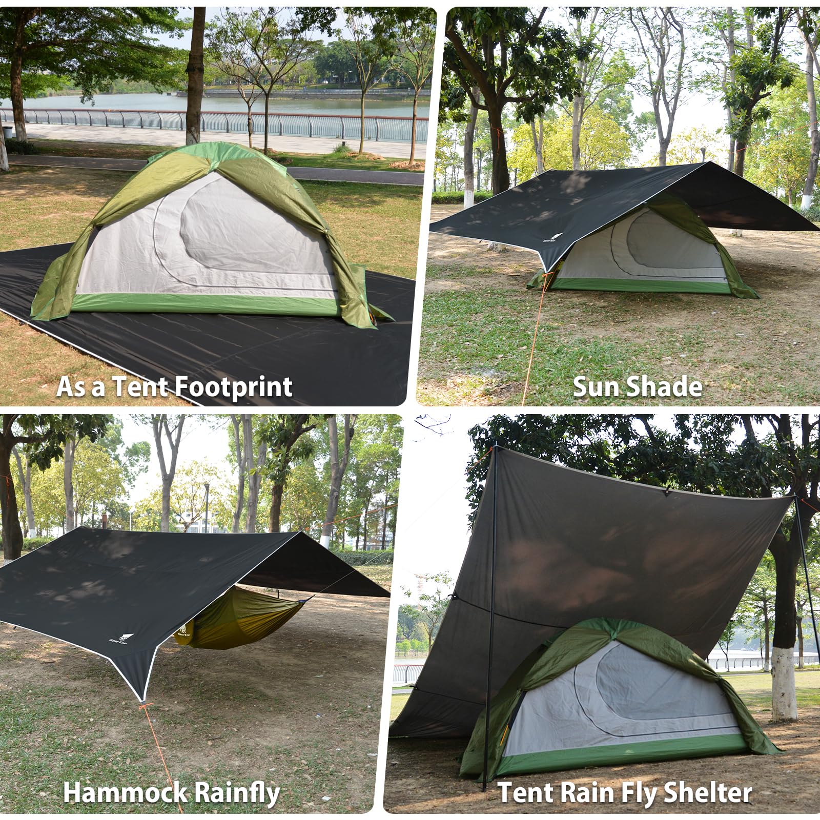 GEERTOP Large 17 x 10 ft Tarp Waterproof Portable Hammock Rain Fly Outdoor Awning Backpacking Tarp
