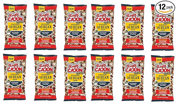 Seasoned Ten Bean Soup 16 oz Ragin Cajun (Pack of 12)