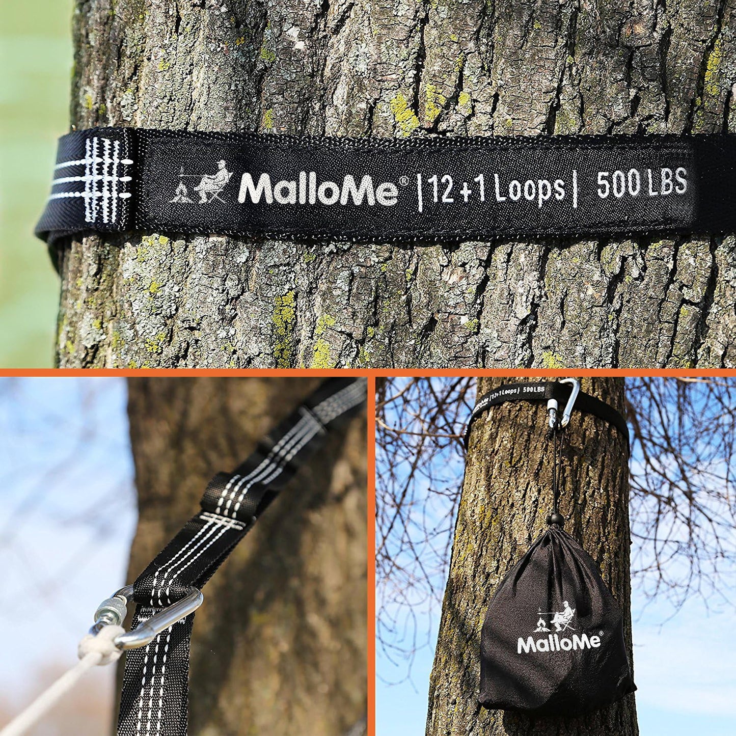 MalloMe Tree Swing Straps & Hammock Straps for Trees – Multi-Purpose Hanging Kit, Heavy Duty