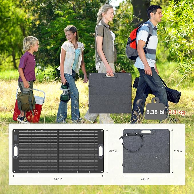 100W Portable Solar Panel 20V Solar Cell for Camping RV Trips