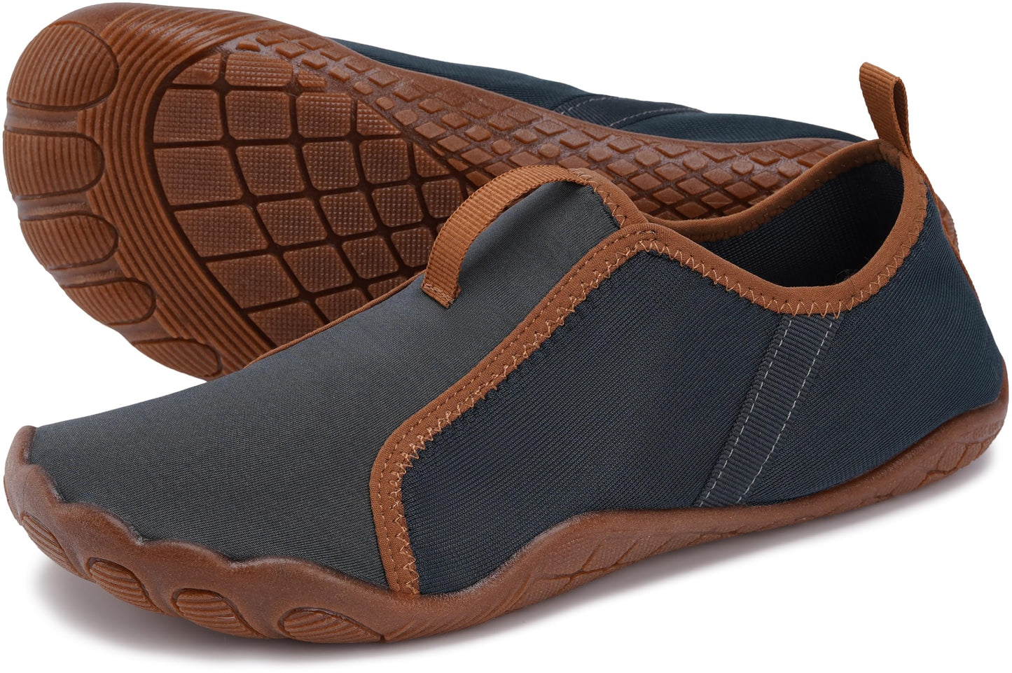 WHITIN Water Shoes Men Women Aqua Slip-on Swim Hiking, Dark Grey, W12/M10