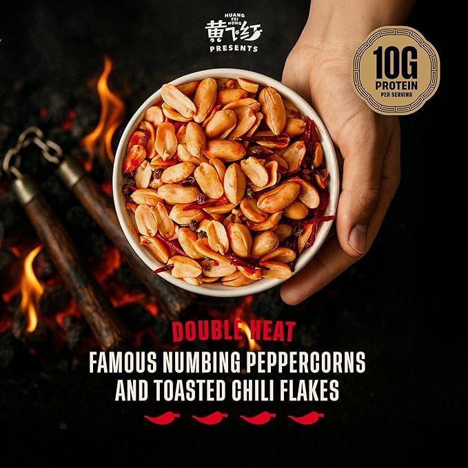WA-CHAA! Variety Pack Spicy Sichuan Peanuts, Numbing Mala Peppercorns, Toasted Chili Flakes, Protein-Packed, Party Snacks, Non-GMO, On-The-Go Travel Size 1.5 Oz 12 pack (6 Original Heat + 6 Double Heat)