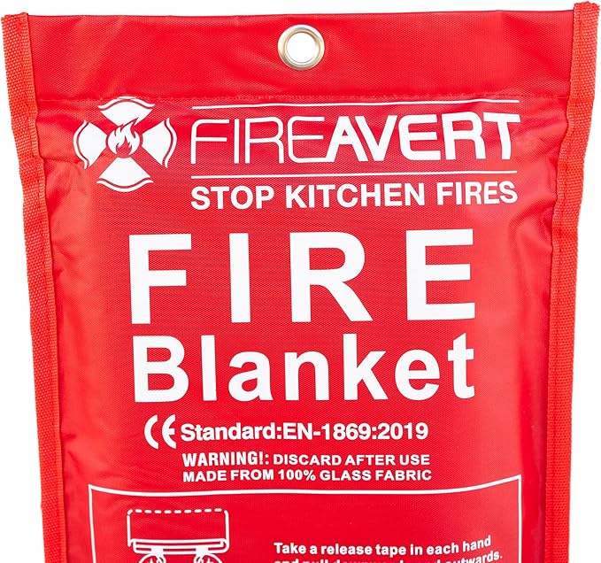 Emergency Fire Blanket for Home and Kitchen – Fire Safety Blanket for Kitchen, Camping, Vehicles & More - 4 Pack