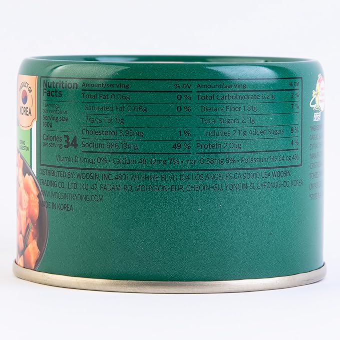 DELIEF Cubic Radish Kimchi - Authentic Korean Radish, Vegan, Gluten-Free, Shelf-Stable Canned, No Preservatives, 5.64 oz/160 g (4 Packs)