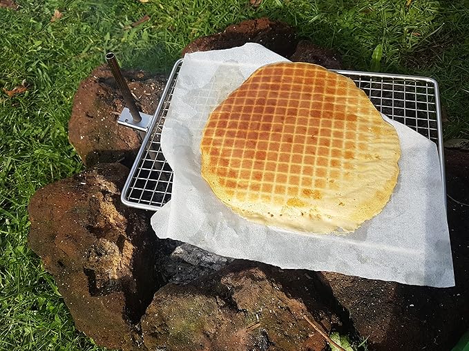 Campfire Grill ??Small, Lightweight 304 Stainless Steel Cooking Grate for Camping, Hiking, Backpacking ??Portable Campfire Cooking Grill for 1?? People