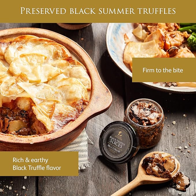 TruffleHunter - Black Truffle Slices - Preserved Truffles in Extra Virgin Olive Oil - 1.74 Oz