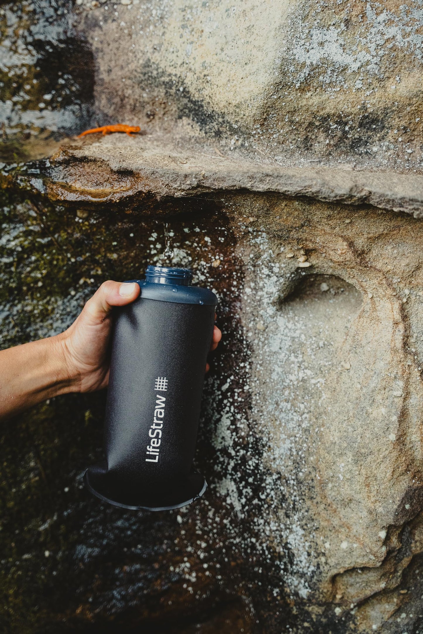 LifeStraw Peak Series — Collapsible Squeeze Bottle Water Filter System BPA Free - 650 ml for Trail