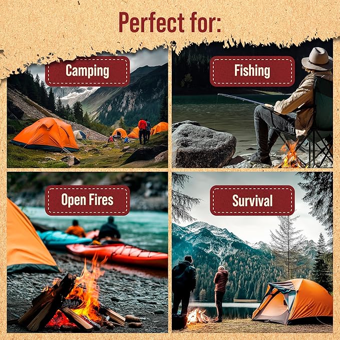 100 pcs Fire Starters for Campfires ??Waterproof??All-Weather Fire Starters ??for Indoor & Outdoor Use