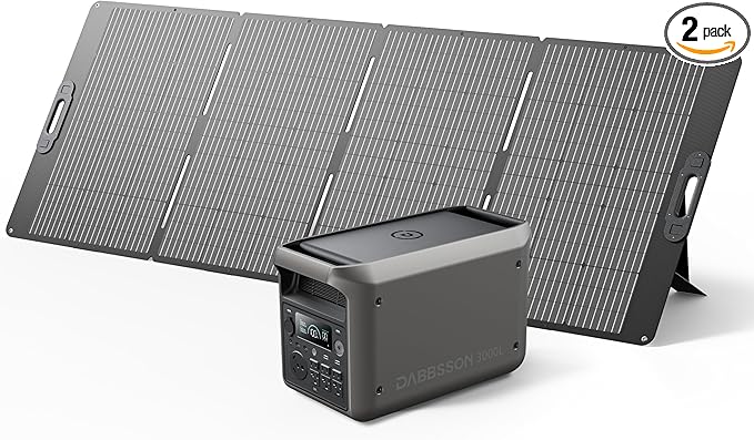 DABBSSON 3000L 3072Wh Solar Generator with 420W Solar Panel, Semi-Solid LiFePO4, 3000W AC Output×6,TT-30×1 for Charging RV,P-Boost 3600W,Lightweight,1.3X Runtime,Power Station for Camping Home Backup