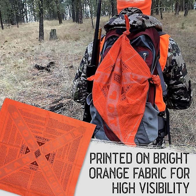 Stayin' Alive Reflective Survival Bandana - 100% Cotton & Unique Bandanas - Made In The USA - Orange