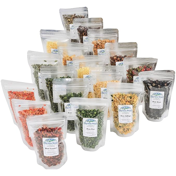 The Backpacking Kit - 18Ct Premium Lightweight Meals in 1 Cup Resealable Pouches by Harmony House Foods, Single Set White