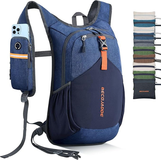 20L Small Hiking Backpack for Men Women Foldable Packable Back Pack Ultralight Hiking Daypack for Travel Camping Outdoor, Navy Blue