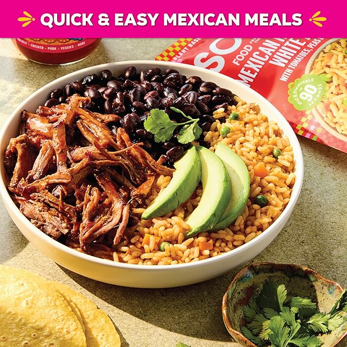 SOMOS Mexican Homestyle White Rice | Gluten Free, Non-GMO, Vegan & Microwavable Meals Ready to Eat - Delicious, Healthy & Convenient - Perfect for Burrito Bowls, Tostadas & More | 8.8 oz (Pack of 6)