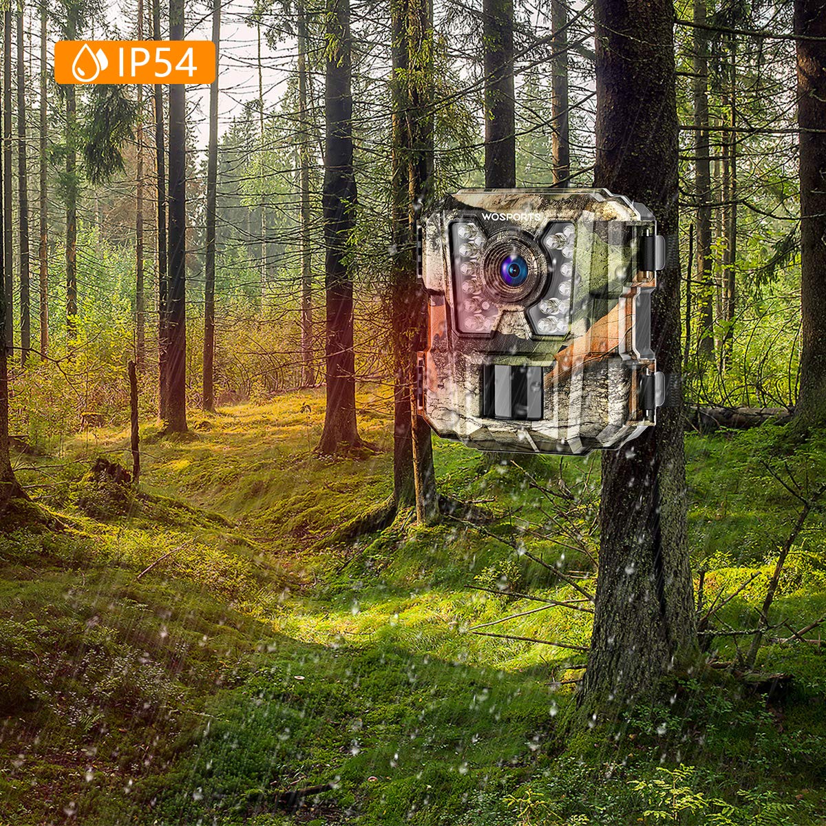 WOSPORTS Mini Trail Camera,24MP 1080P HD Game Camera Motion Activated with IR Night Vision