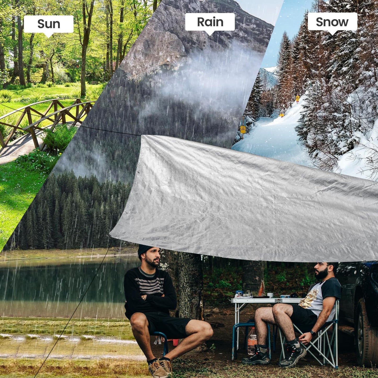 TICONN Heavy Duty Tarp Cover, Extra Thick Tarps Waterproof Tear and Rip Proof UV Resistant