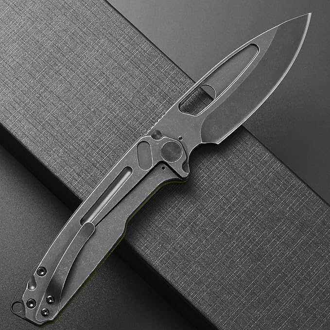 Ccanku C1136 Folding Knife D2 Steel Blade G10&Steel Handle EDC Tool Outdoor Hunting Camping Knife (Green)