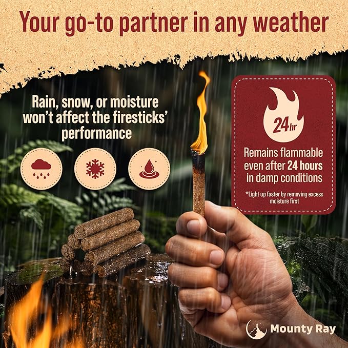 100 pcs Fire Starters for Campfires ??Waterproof??All-Weather Fire Starters ??for Indoor & Outdoor Use