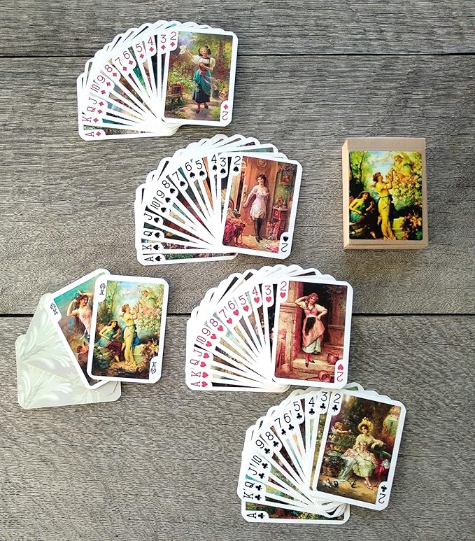 HANS ZATZKA Playing Cards (Poker Deck 54 Cards All Different) Vintage Retro Museum Painting Fantasy Pinup