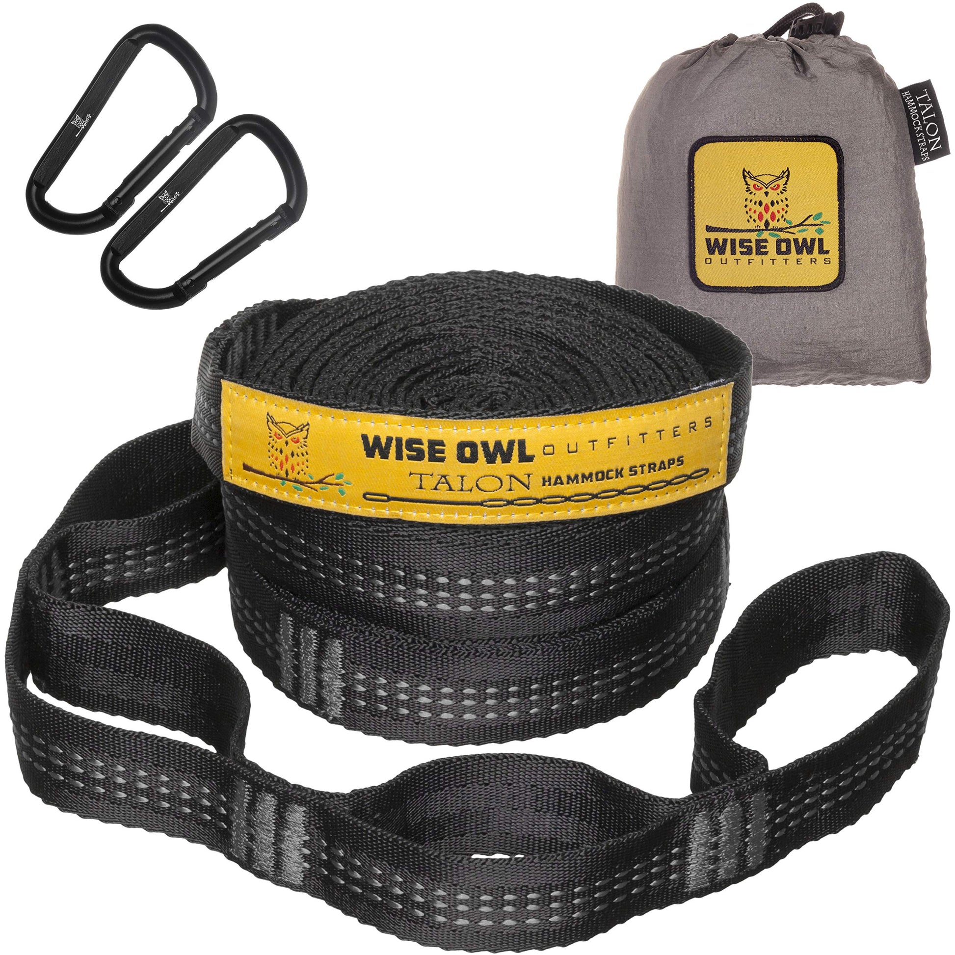 Wise Owl Outfitters Hammock Straps for Trees – 10ft Heavy-Duty Tree Hanging Kit with Carabiners, 38
