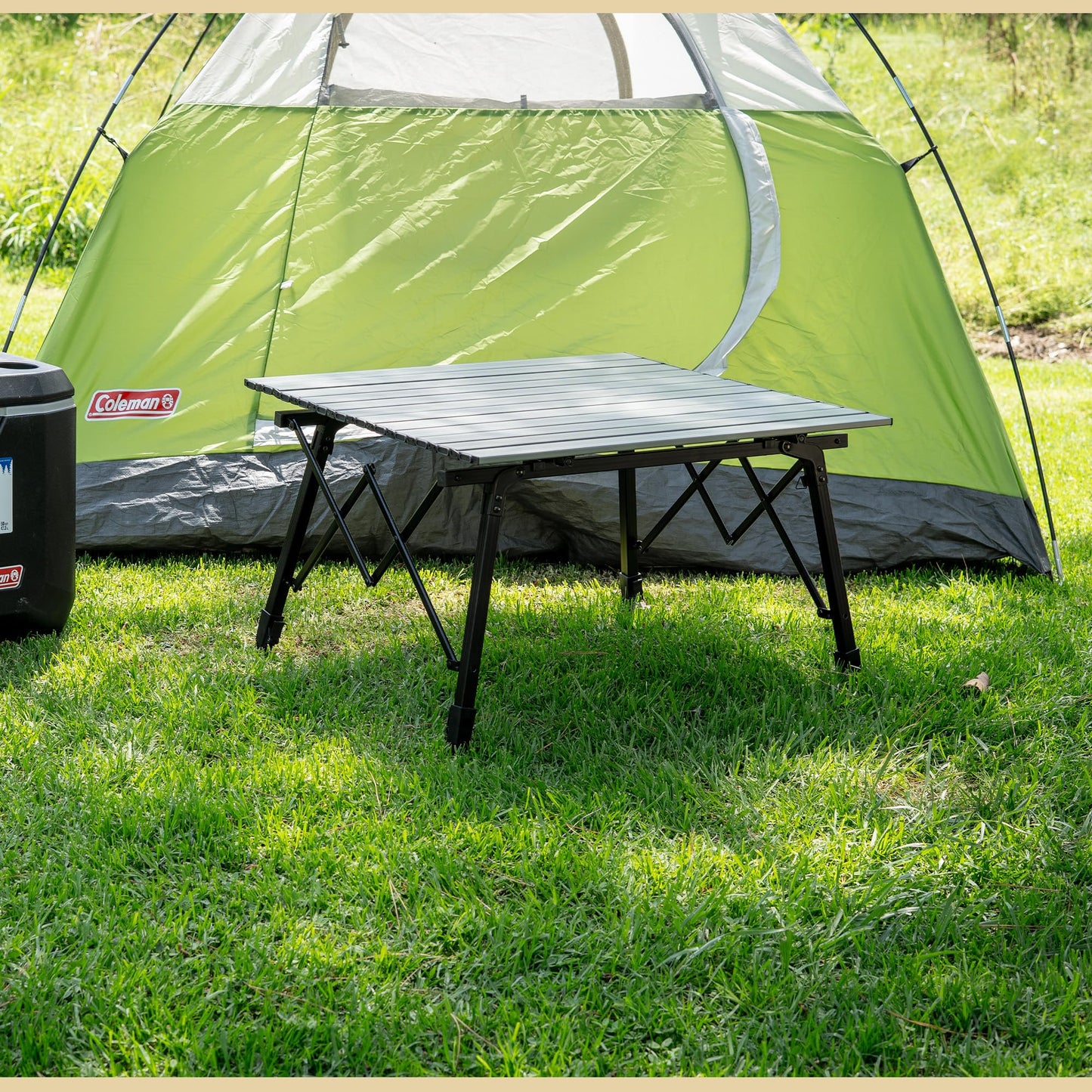 ARROWHEAD OUTDOOR 39 in Aluminum Folding Camp Roll Up Table, Camping