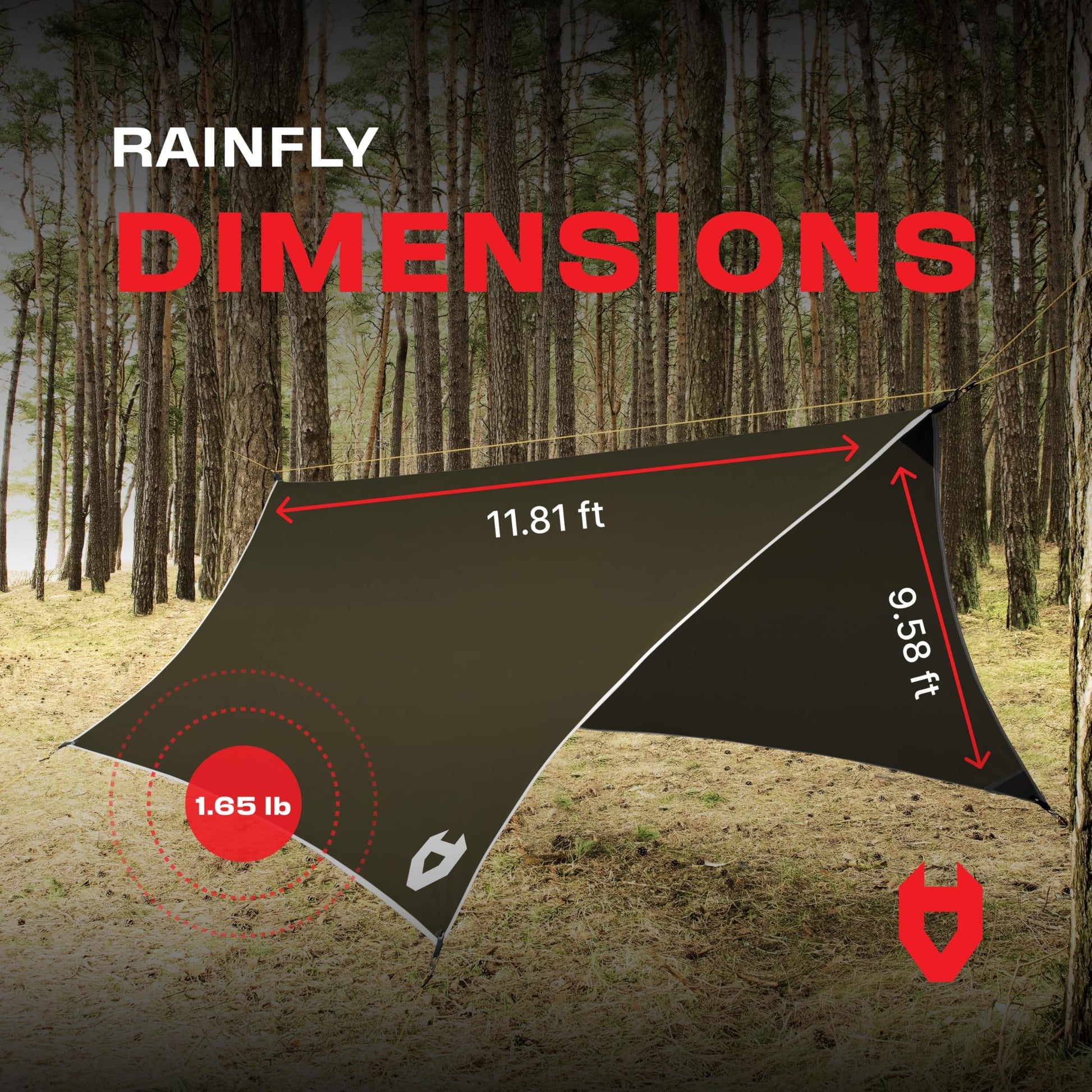 Rain Fly 12x10 Lightweight Survival Camping Tarp; 100% Waterproof; Makes a Great Backpacking Tarp