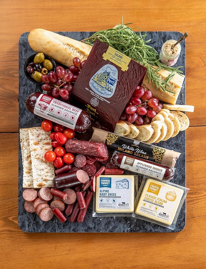Farmers Market, Gluten Free, Keto, Paleo, Low Sodium, Zero Sugar, Summer Sausage Gift Set, 2-Pack, Spicy Cajun