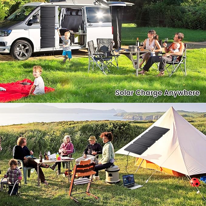 36W Portable Solar Panel - Foldable Solar Charger with Dual USB-A/USB-C for Phone Laptop Camping Hiking RV Outdoor Power Bank(Waterproof & High Efficiency)