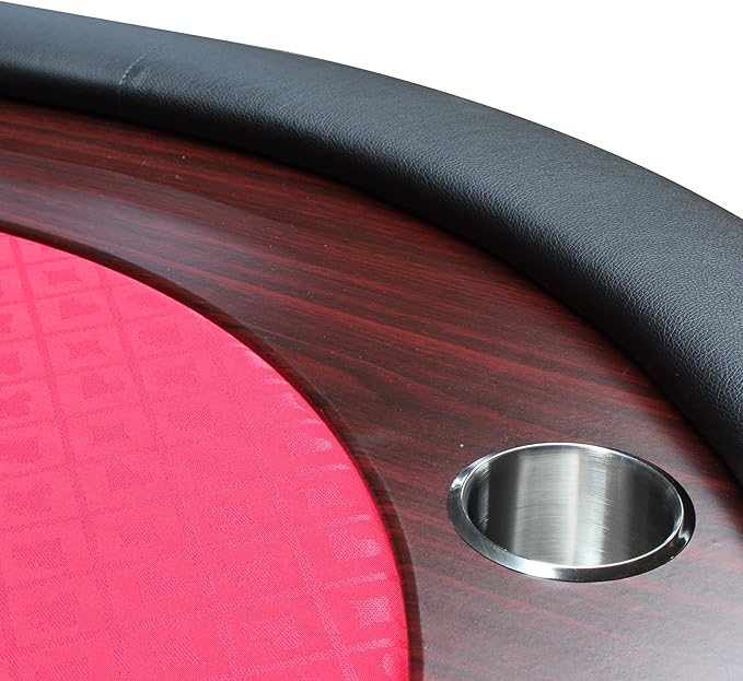 Poker Table 96 inches Light Series for 10 Player Games with Cup Holders Wooden Racetrack Felt