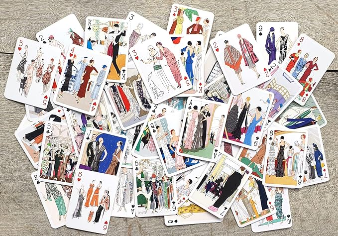 Art Deco Fashion Playing Cards (Poker Deck 54 Cards All Different) Vintage Fashion Belle Epoque Art Deco Posters