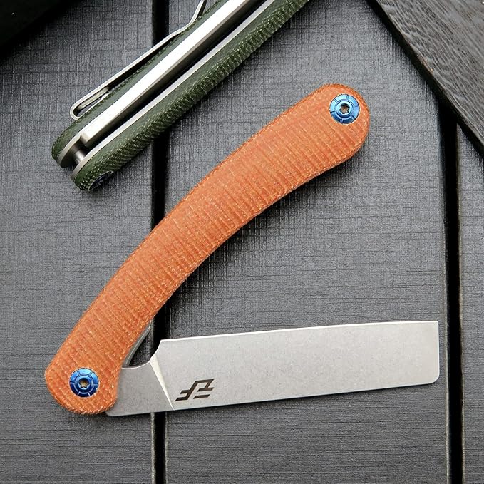 Eafengrow EF939 Folding Knife, D2 Steel Blade Micarta Handle EDC Tool Pocket Knife Folder for Working Camping(Micarta Brown)