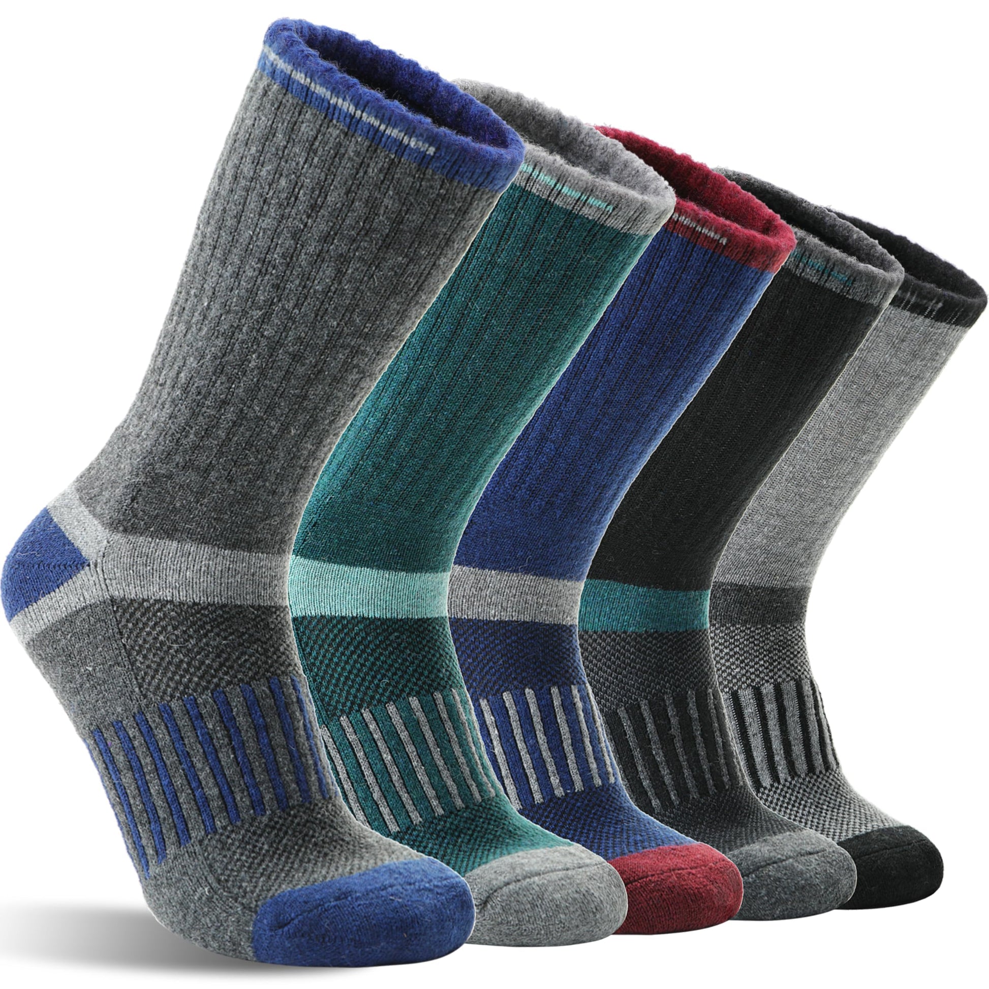 MOGGEI Merino Wool Hiking Socks for Men Warm Thermal Winter Cozy Work Crew Socks Gifts Stocking