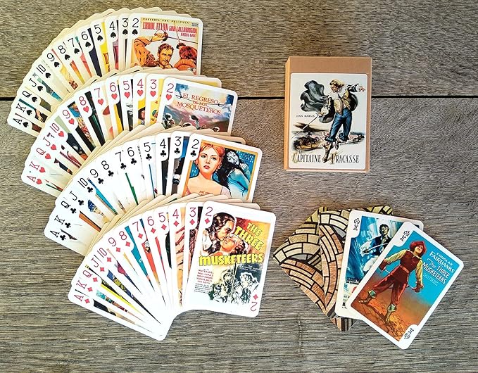 Musketeers Playing Cards (Poker Deck 54 Cards All Different) Vintage Cloak and Sword Movies Posters