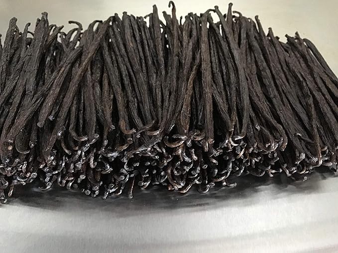 2oz Grade B Organic Madagascar Vanilla Beans for extract. Certified USDA Organic. 5"-7" by FITNCLEAN VANILLA Whole NON-GMO Pods for Paste and Baking.
