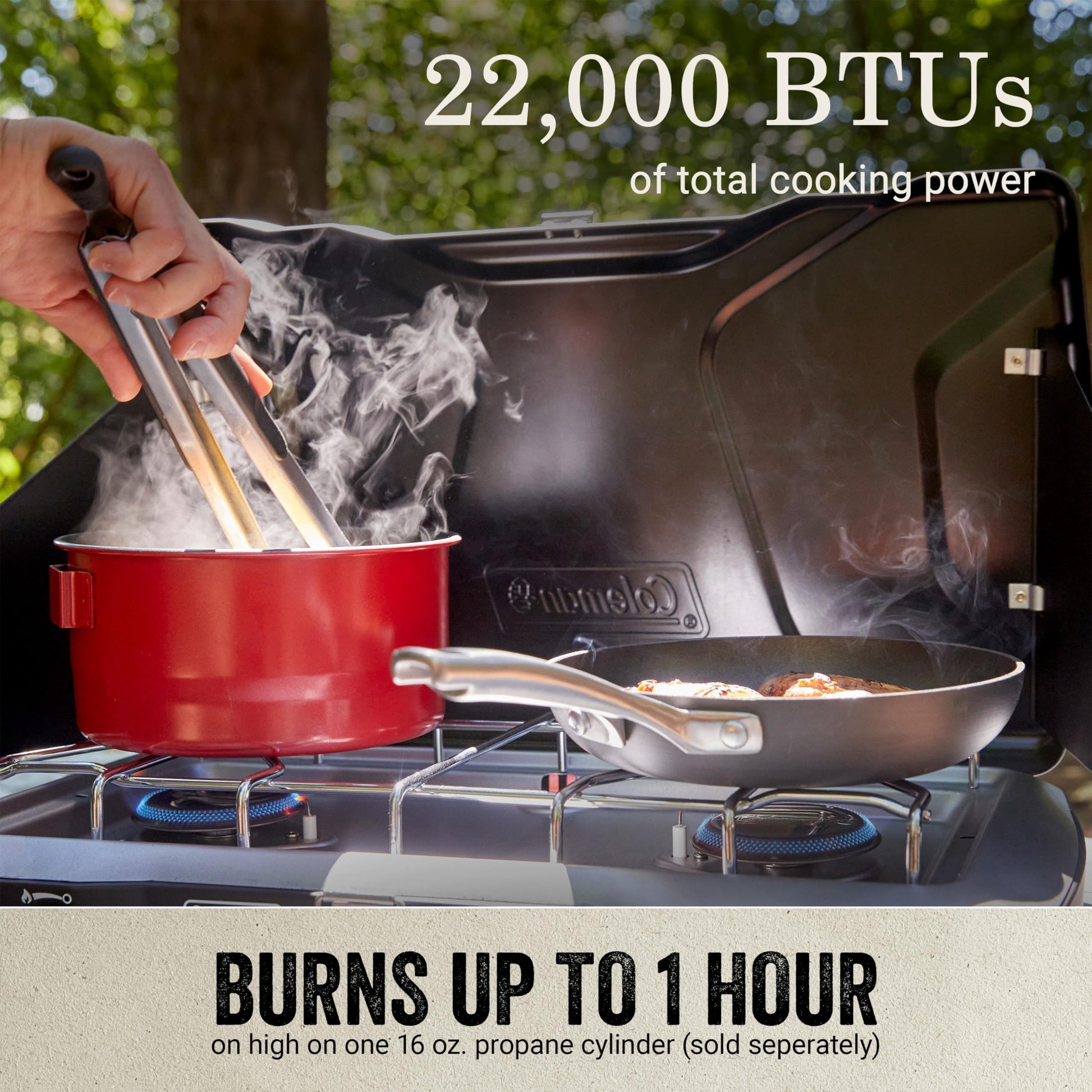 Coleman Triton+ 2-Burner Propane Camping Stove with InstaStart Ignition, Portable Camping Cooktop