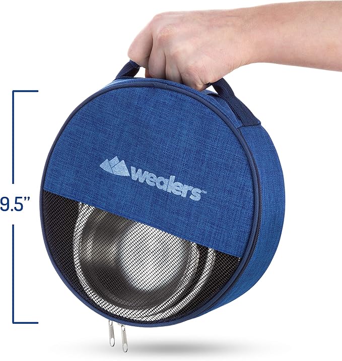 Wealers Stainless Steel Plates and Bowls Camping Set Small and Large Dinnerware for Kids, Adults, Family | Camping, Hiking, Beach, Outdoor Use | Incl. Travel Bag (24 Piece Set)