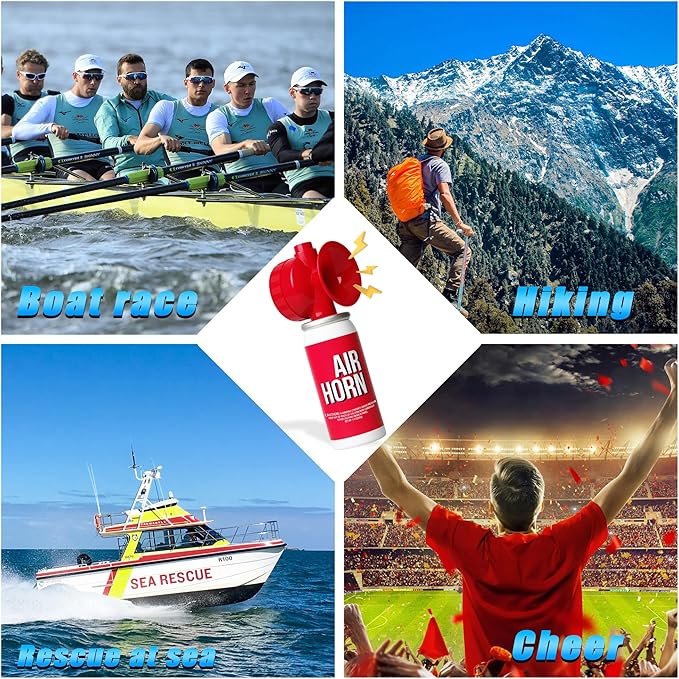 1.4oz boat Air horn, Loud Mini Safety Air Horn Can, Sports Event Starting Horn, Mini Small Compressed Blow Fog Bear Air Horn, Celebrate Victory（Red）…