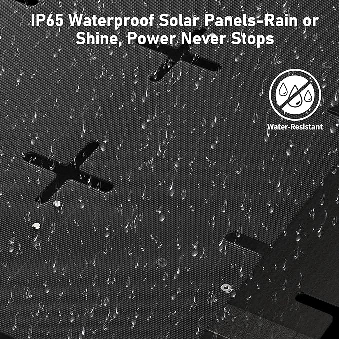 Portable Solar Panel 60W, Monocrystalline 24.8% High Efficiency Foldable Solar Panel, USB C Solar Charger IP65 Waterproof for Camping RV Backpacking Outdoor Use