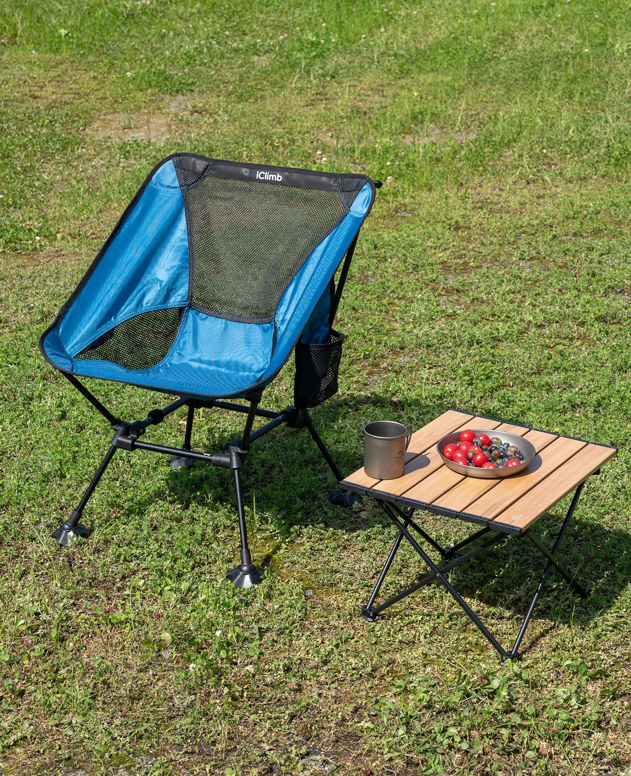 iClimb Ultralight Compact Camping Folding Table (Nature- S)