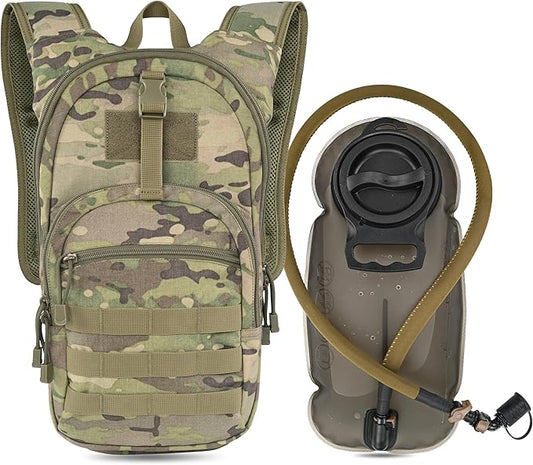 MARCHWAY Tactical Molle Hydration Pack with 2.5L TPU Water Bladder, Low-Profile Organized Military Backpack for Hiking, Cycling, Backpacking, Hunting, Running