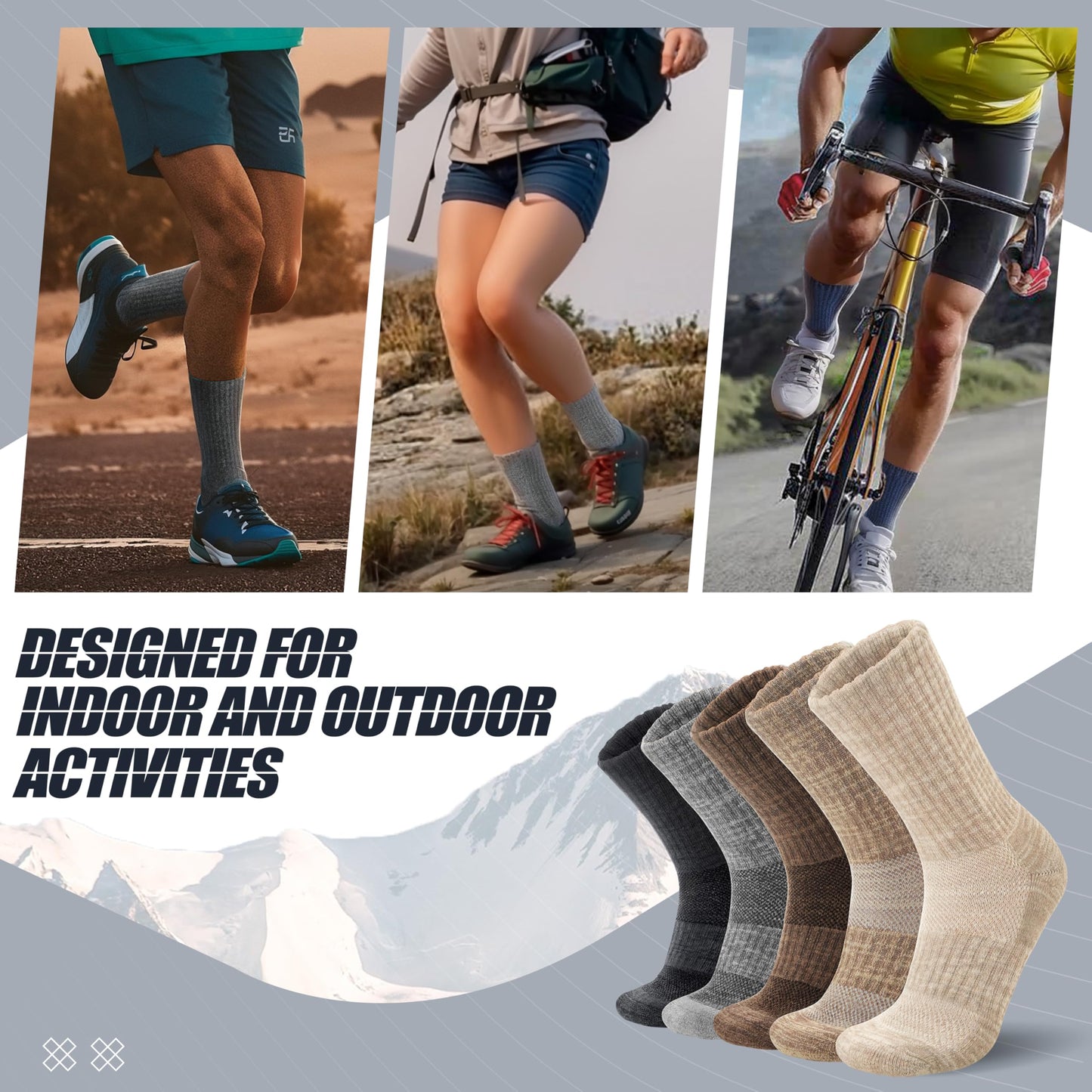 ANTSANG Merino Wool Hiking Socks, Maximum Breathability, for Men and Women