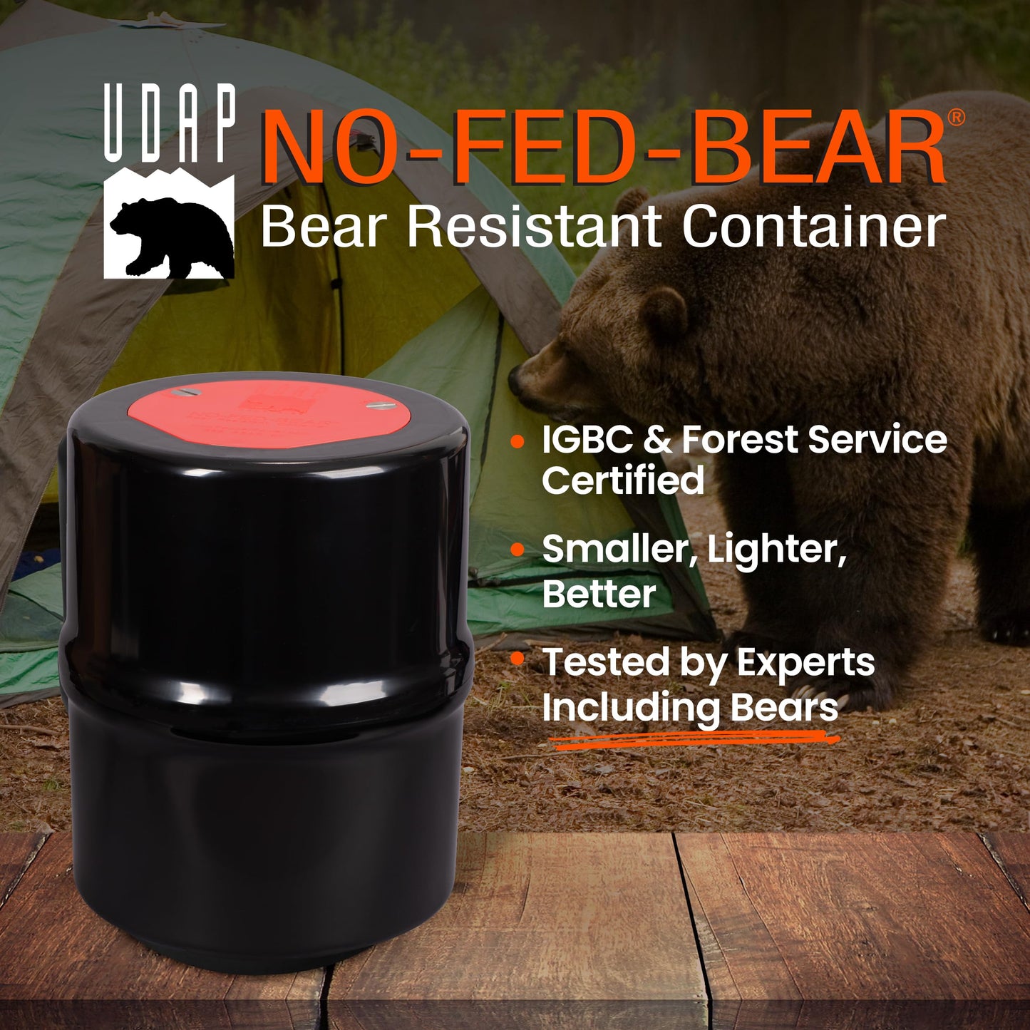 UDAP Bear-Resistant Food Canister – IGBC Approved Lightweight Bear-Proof Container for Backpacking
