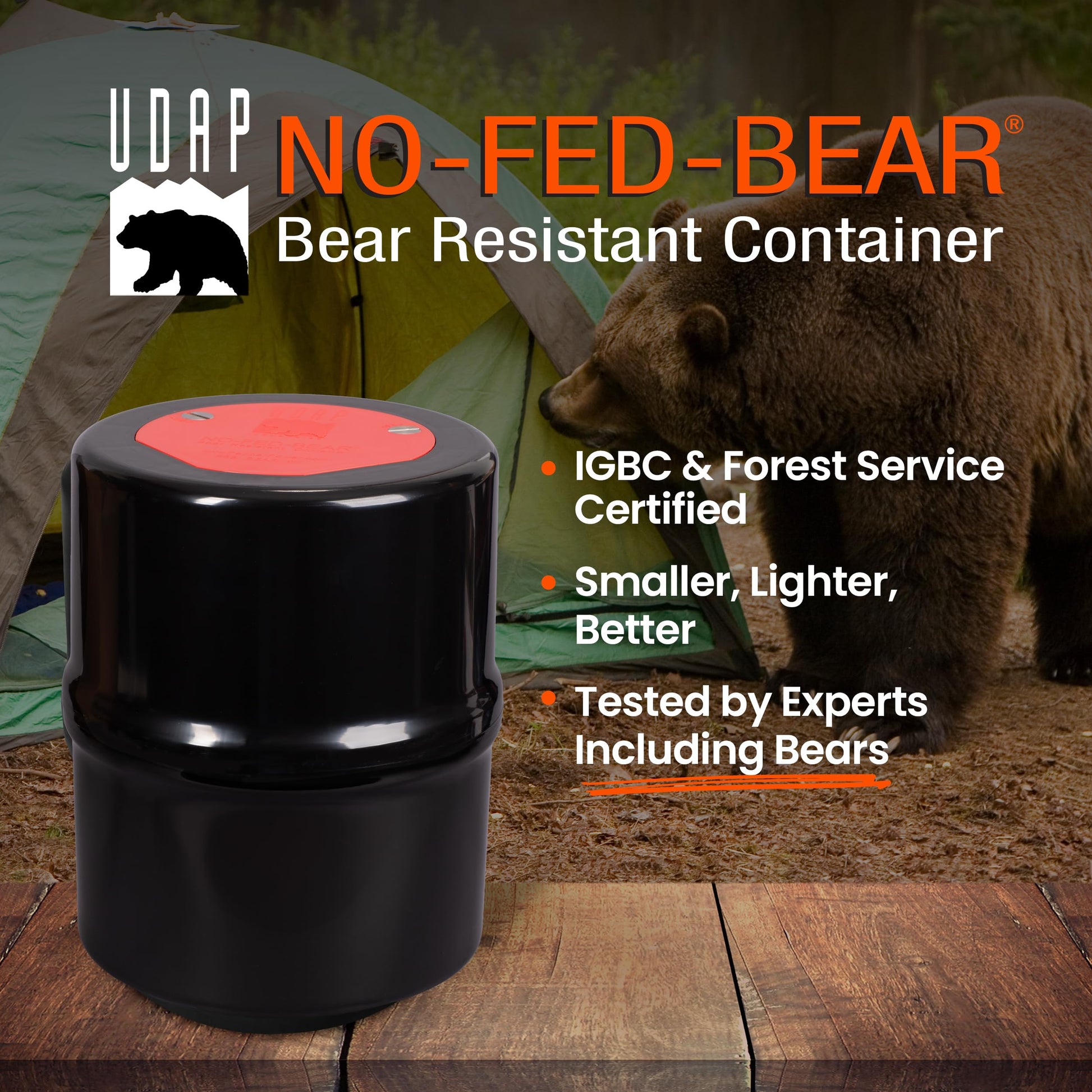 UDAP Bear-Resistant Food Canister – IGBC Approved Lightweight Bear-Proof Container for Backpacking