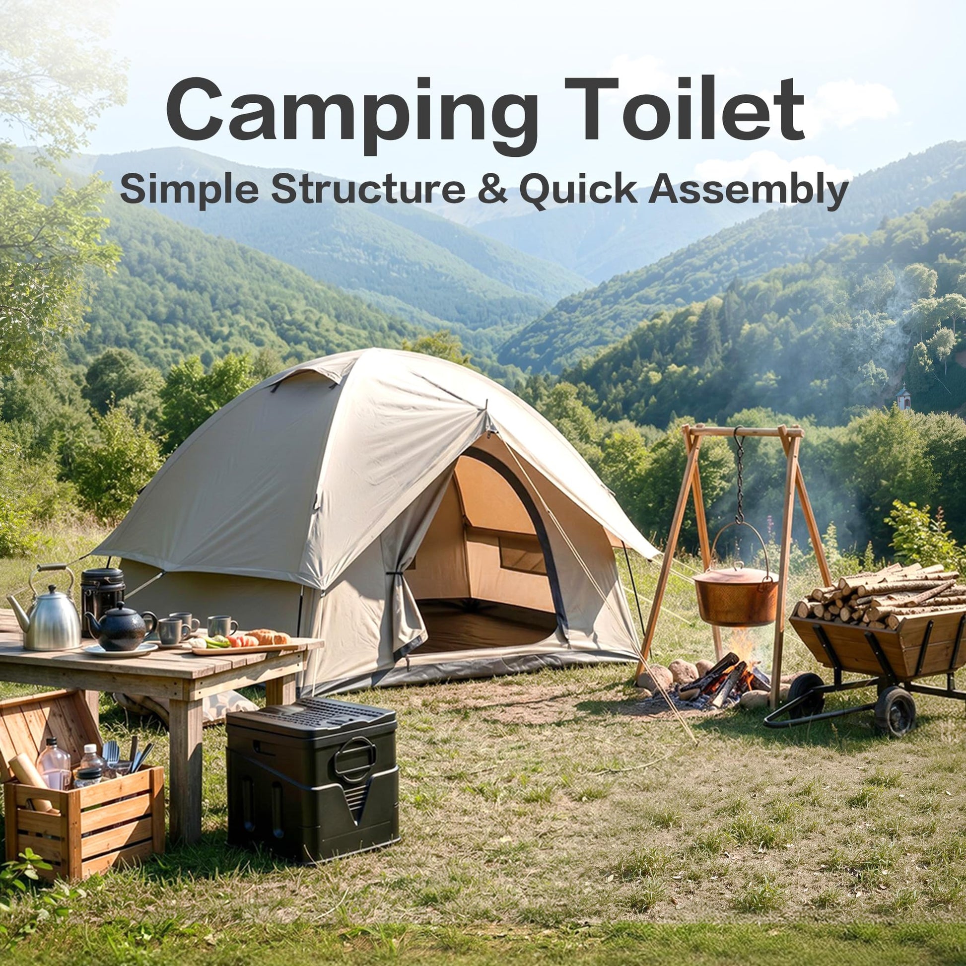 Portable Toilet,Camping Toilet Have Small Foldable Size. It is Compact Portable Toilet for Adults