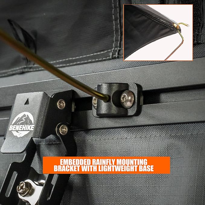 Rooftop Tent Hard Shell, BENEHIKE Alumabode V2 Aluminum Hard Shell Pop-up Rooftop Tent for Van Jeep SUV Truck Car Tents for Camping (2~3 Person)